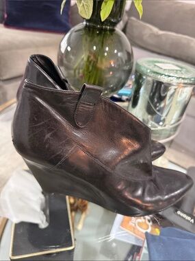 Belle by Sigerson Morrison Black Leather Wedge Bootie